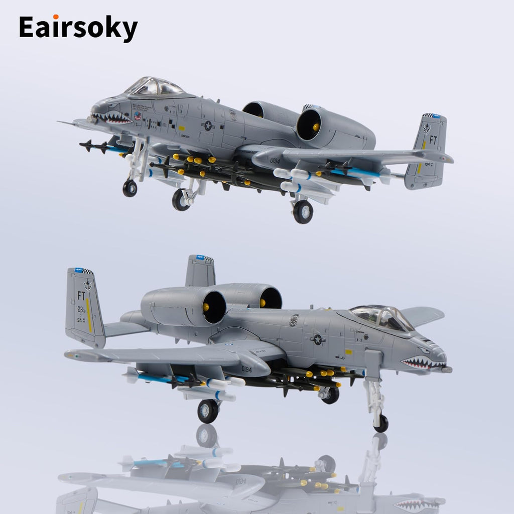 1:100 Scale A-10 Thunderbolt II Warthog Metal Fighter Jet Model Military Die-Cast Aircraft Models for Collection or Gift