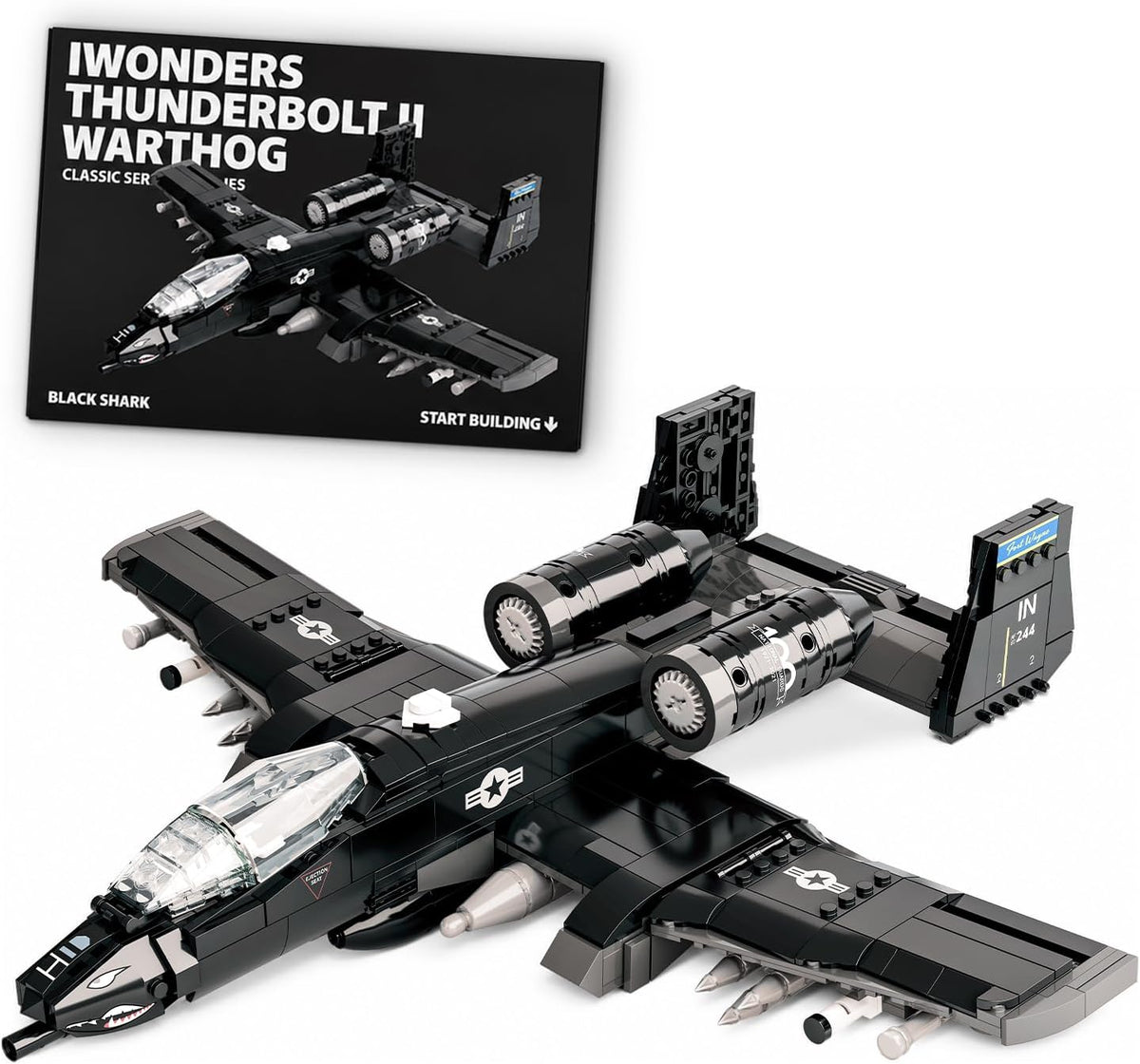 A-10 Warthog Attack Aircraft Building Block Military Fighterjet Set Kids 6+