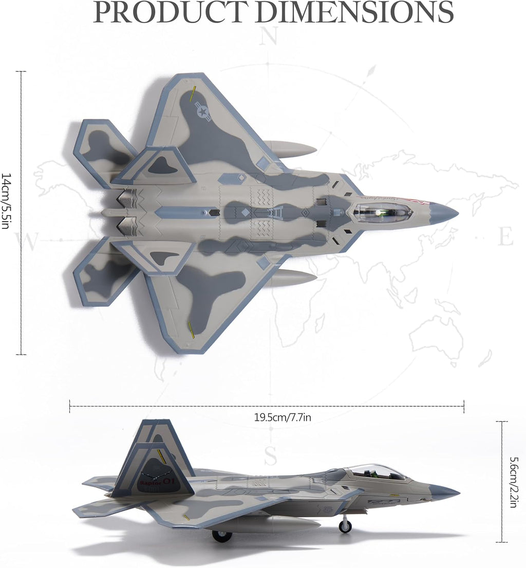 F-22 Raptor Die-Cast Airplanes-1/100 Scale Spirits of American