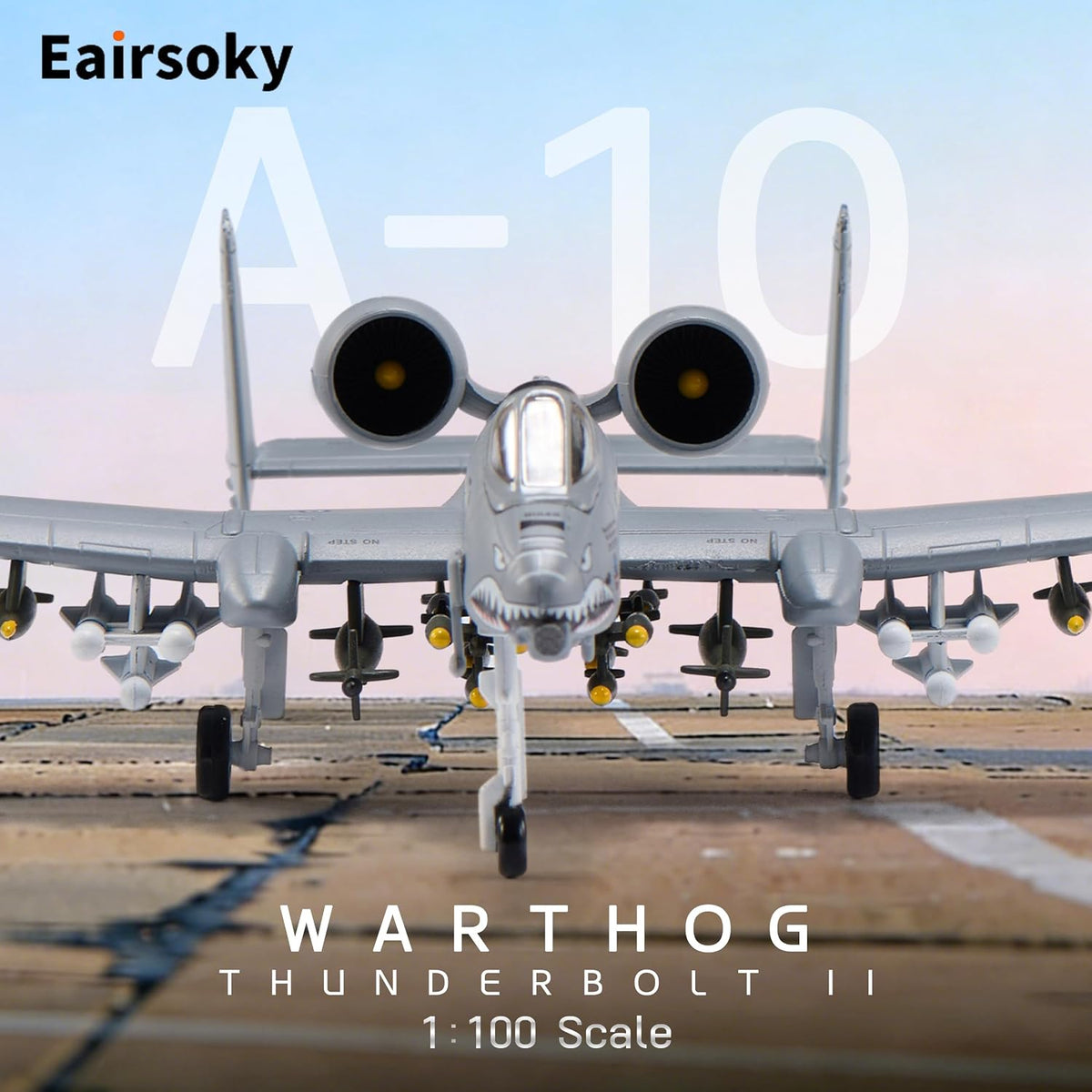 1:100 Scale A-10 Thunderbolt II Warthog Metal Fighter Jet Model Military Die-Cast Aircraft Models for Collection or Gift