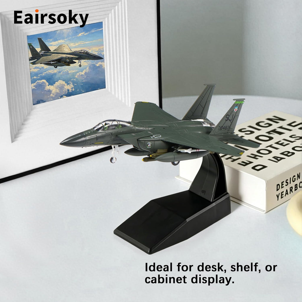 1:100 Scale F-15E Eagle Metal Fighter Jet Model Military Die-Cast Aircraft Models for Collection or Gift
