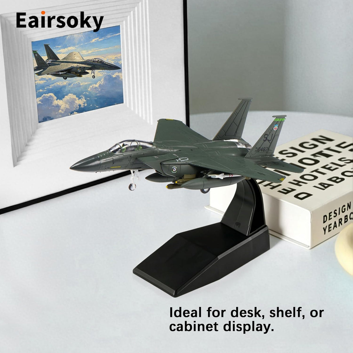 1:100 Scale F-15E Eagle Metal Fighter Jet Model Military Die-Cast Aircraft Models for Collection or Gift