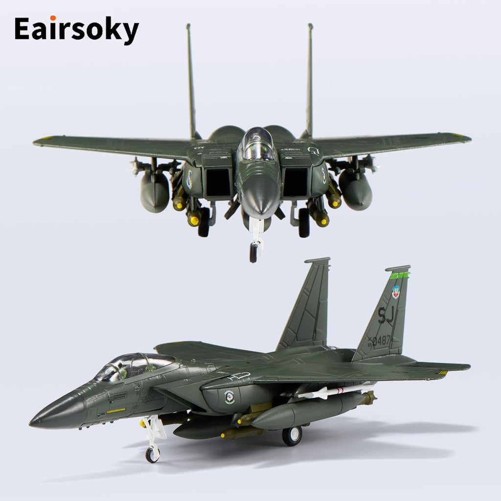 1:100 Scale F-15E Eagle Metal Fighter Jet Model Military Die-Cast Aircraft Models for Collection or Gift